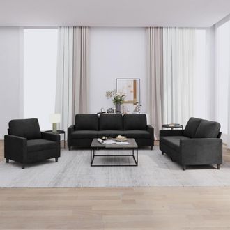 vidaXL Vidaxl - Juego De Sof&aacute;s Con Cojines 3 Piezas Terciopelo Negro
