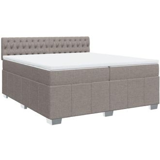 vidaXL Cama Box Spring Con Colch&oacute;n Tela Gris Taupe 200x200 Cm Vidaxl