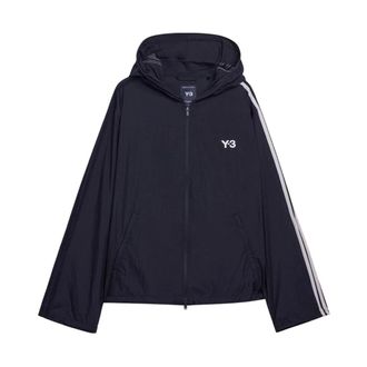Yohji Yamamoto Training Jackets, male, Black, Size: M Nylon Wired 3-Stripes Track Top