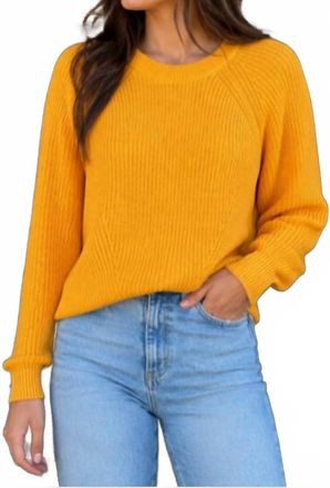 Autumn Cashmere Scallop Shaker Crew Sweater In Clementine