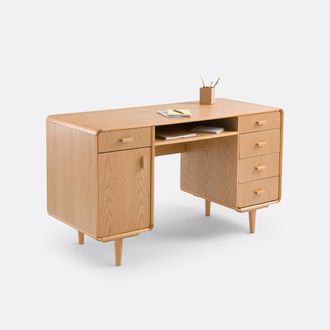 La Redoute Interieurs Bureau met dubbele sokkel in eikenfineer, Miji