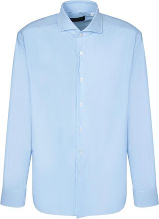 Dell'Oglio Lange mouwen overhemd - Heren - Zakelijke Overhemden - Blauw - M - Overhemden
