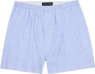 Brooks Brothers Micro Fantasy Katoenen Boxershorts - Heren - Onderbroek - Blauw - S - Katoen - Ondergoed