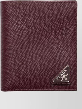 Prada saffiano leather bifold wallet textured finish