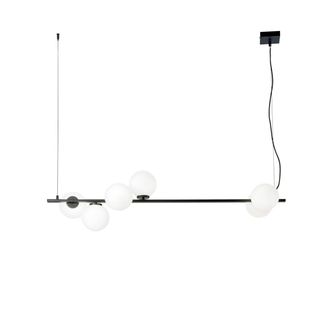Luce-Ambiente-Design Enoire suspension in Black Metal with White Glass Diffusers 120 Cm