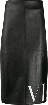 Valentino Dames, Rokken, Zwart, Maat: M Leer