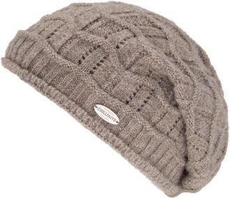 Chillouts Beanie CHILLOUTS Maira Hat, Damen, grau (taupe), Feinstrick, Materialmix, meliert, unifarben, M&uuml;tzen Beanie, mit weichem Lochstrickmuster