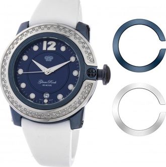 Glam Rock Womens GR32049D Ladies Watch and Bezels Gift Set - White - One Size