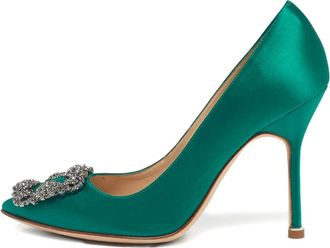 Manolo Blahnik Pumps Hangisi con fibbia - Verde