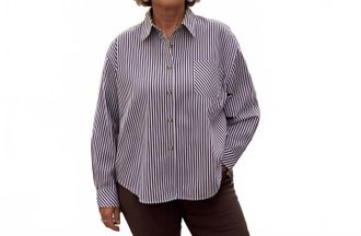 For Her Mon Amour Striped Shirt In White