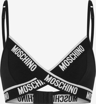 Moschino Reggiseno Elastic Logo Band - Nero