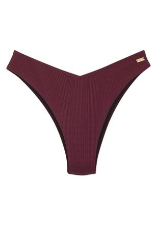 Copenhagen Bikini-Hose COPENHAGEN STUDIOS Nela, Damen, Gr. 34, N-Gr, rot (weinrot), Rippware, Recycling-Polyamid, strukturiert, unifarben, Badehosen Bikini-Hose,