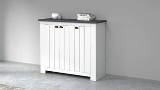 Inosign Schuhschrank »FIGO, Made in Italy - Schuhkommode,Schuhregal für ca. 30 Paar Schuhe« 1 Stk. tlg. 3-Türig, Siebdruck-dekorative Fräsungen, 10 Fächer, Hö