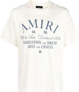 Amiri logo-print cotton T-shirt - men - Cotton - XXXL - Neutrals
