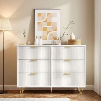 OEM C&oacute;moda - 6 Cajones - Blanco - Superficie Ondulada - Dispositivo Antivuelco