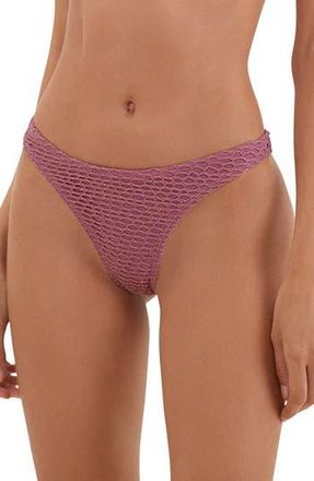 Vix Solid Basic Fishnet Full Bikini Bottoms in Pink at Nordstrom Rack, Size X-Large