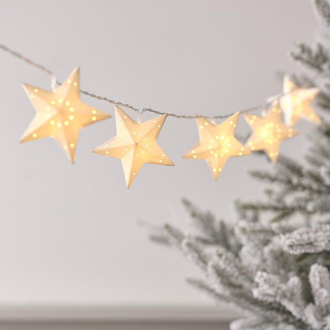 Lights4fun 10er LED Stern Lichterkette mit Timer Sterne Papier batteriebetrieben Weihnachtsbeleuchtung innen Weihnachten Stern Deko Weiß Weihnachtsdeko ab 20,99 €
