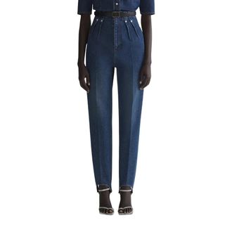 MUGLER Slim-fit Jeans, female, Blue, Size: W25 Pleated Straight Leg Jeans