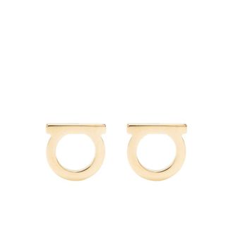 Ferragamo Pendientes de bot&oacute;n Gancini - Accessories - Mujer - Amarillo - ONE SIZE