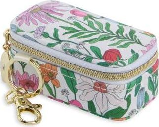 Nordstrom Mini Travel Jewelry Case Key Chain in White Multi Floral at Nordstrom Rack