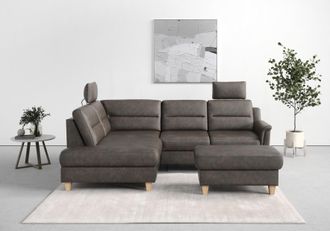Sit&more Ecksofa »Farö L-Form« inklusive Federkern, wahlweise mit Bettfunktion und Bettkasten