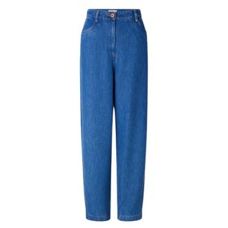 Sessun Hoge taille denim broek met moderne stijl - Dames - Loose Fit Jeans - Blauw - M - Denim - Jeans