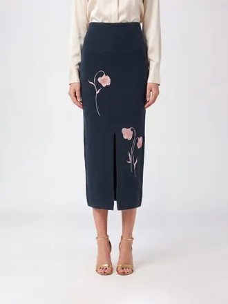 Erdem Floral Wool Blend Knit Midi Pencil Skirt