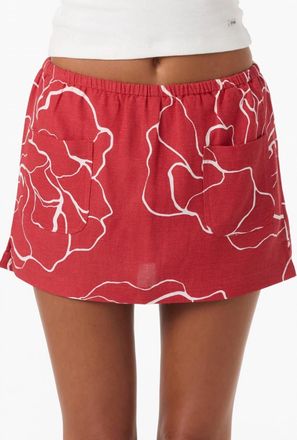 O'Neill Townes Floral Skort In Lifeguard Red