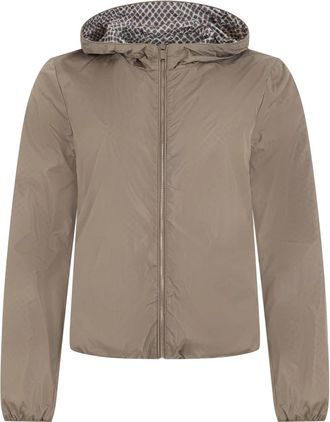 Moorer Windjack met rits en capuchon - Dames - Winterjassen - Bruin - S - Jassen