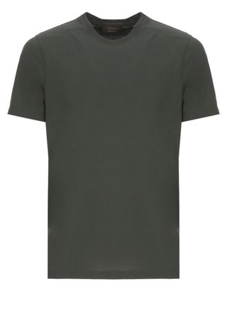 Zanone Green Cotton Crewneck T-Shirt
