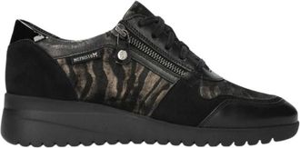 Mephisto Zwarte Leren/Su&egrave;de Dames Sneaker - Dames - Sneakers - Zwart - 42 EU - Su&egrave;de - Schoenen