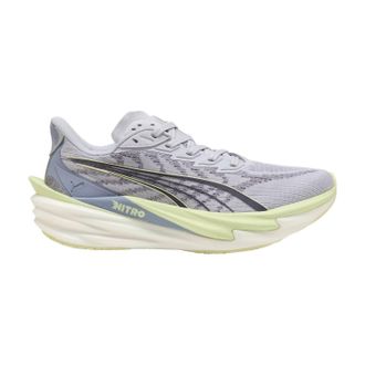 Puma Womens Deviate Nitro 4 Running Shoes In Vibrant Silver-Apple Spritz