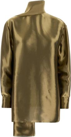 Ferragamo Gebreide Blouse - Dames - Blouses - Bruin - XS - Overhemden