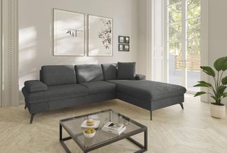 Sit&more Ecksofa »Morris Jubi L-Form, B: 247 cm« mit Armteilfunktion & 1 Zierkissen, optional Bettfunktion