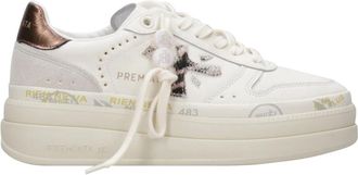 Premiata Animal Detail Leren Sneakers - Dames - Sneakers - Wit - 39 EU - Leer - Schoenen