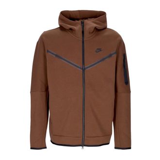 Nike Tech Fleece Hoodie Lichtgewicht Zip Sweater - Heren - Sportshirts - Bruin - XL - Katoen - Fitness