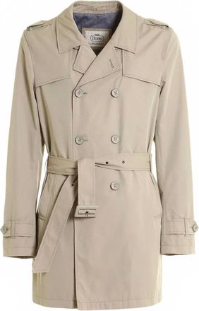 Herno Mens Classic Collar Pea Coat In Medium Beige