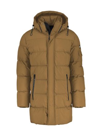 Lerros Winterjacke LERROS LERROS Warm gef&uuml;tterter Steppmantel mit abnehmbarer Kapuze, Herren, Gr. XXL, braun, 100% Polyester, Jacken Winterjacke, Wasser- und