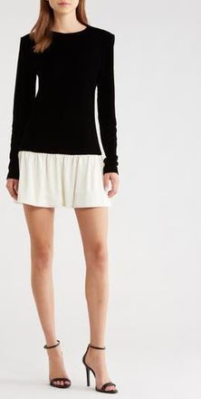Wayf Maddie Long Sleeve Minidress in Black at Nordstrom Rack, Size X-Small