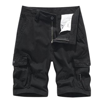 Generic Cargo Shorts for Men UK Casual Workout Half Pants with Pockets Loose Fit Comfortable Cropped Trousers with Elastic Waist Running Gym Work Shorts Men (