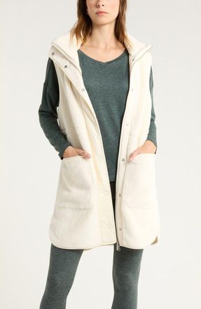 Zella Longline Faux Shearling Vest in Ivory Egret at Nordstrom, Size Xx-Large