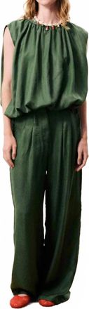 FRNCH Lucina Wide Leg Trousers In Green
