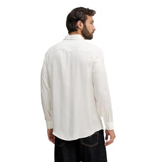 A|X Armani Exchange Viscose Striped Shirt - White