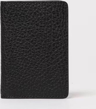 Maison Margiela Portacarte bifold in pelle a grana con Four Stitches
