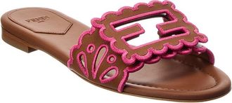 Fendi Fendi Baguette Leather Flat Sandal