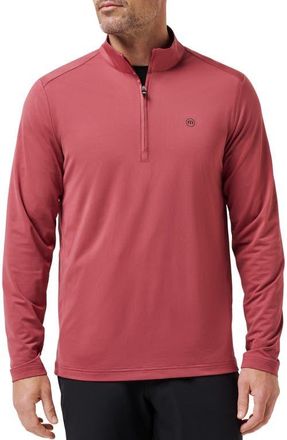 Travis Mathew Heater Pro Quarter Zip Pullover in Roan Rouge at Nordstrom, Size Large