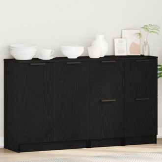 vidaXL Sideboard Rovere Nero 180 x 30 x 70 cm Legno multistrato - Vidaxl