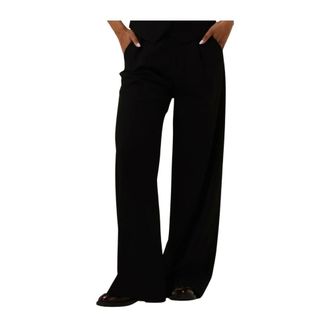 Copenhagen Muse Broeken, Dames, Zwart, XS, Polyester, Tailored Wide-Leg Broek