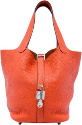 Herm&egrave;s Pre-owned Picotin Lock 18 - Pre-owned - Mujer - Naranja - ONE SIZE