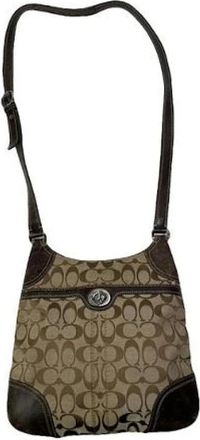 Coach Pre-owned Cross Body Bags, female, Brown, Size: ONE SIZE Pre-owned Canvas Cross Body Bag